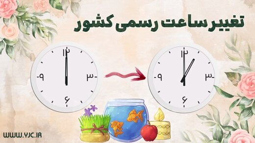 ساعت رسمی کشور یکشنبه شب یک ساعت به جلو می رود