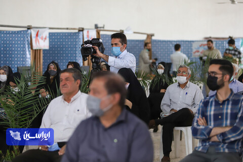 آئین افتتاح سومین ایستگاه واکسیناسیون مشترک شرکت فولاد مبارکه و سپاه صاحب الزمان  در مصلای نماز جمعه رهنان