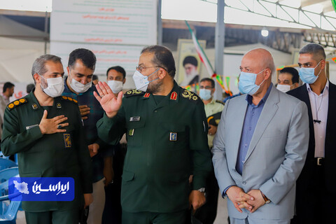 آئین افتتاح سومین ایستگاه واکسیناسیون مشترک شرکت فولاد مبارکه و سپاه صاحب الزمان  در مصلای نماز جمعه رهنان