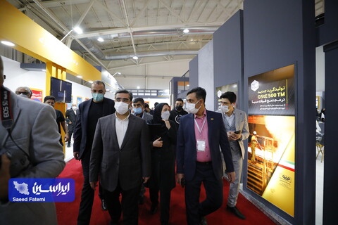 بازدید معاون امور صنایع وزارت صمت از غرفه گروه فولاد مبارکه در هجدهمین نمایشگاه بین‌المللی ایران‌متافو