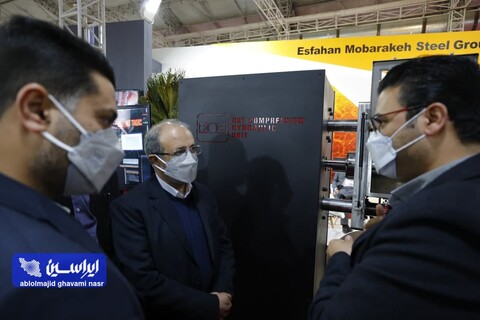 بازدید رئیس هیات عامل ایمیدرو از غرفه فولاد مبارکه نمایشگاه ملی فولاد ایران