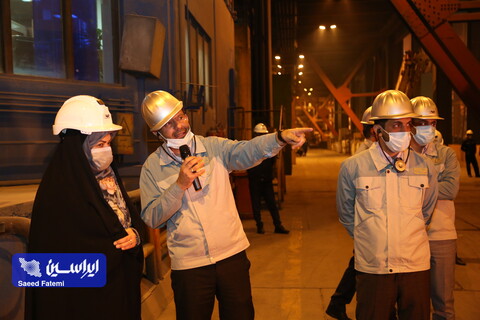 بازدید زهرا شیخی نماینده مردم اصفهان در مجلس شورای اسلامی  از خطوط تولید و تصفیه‌خانه شرکت فولاد مبارکه