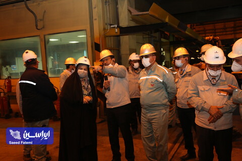 بازدید زهرا شیخی نماینده مردم اصفهان در مجلس شورای اسلامی  از خطوط تولید و تصفیه‌خانه شرکت فولاد مبارکه