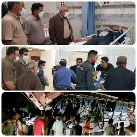 تمامی ۲۵ نفر کارگر سرنشین حادثه تصادف جاده چادرملو سالم هستند