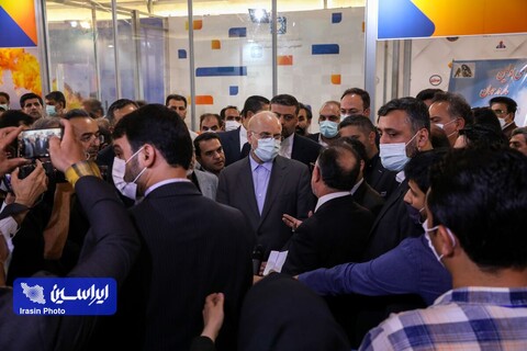 بازدید رئیس مجلس شورای اسلامی از غرفه فولاد مبارکه در نمایشگاه جانبی نخستین رویداد بین‌المللی خصوصی‌سازی اقتصاد ایران
