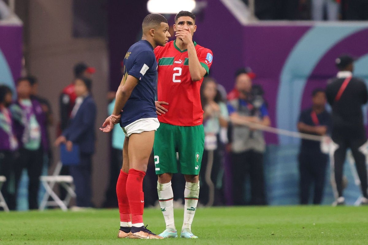 احساسی‌ترین تصاویر در پایان دیدار فرانسه و مراکش