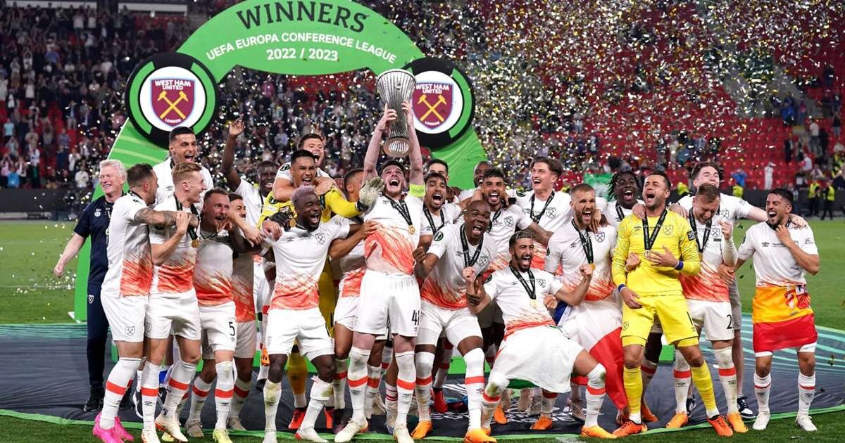 جشن قهرمانی وستهام در لیگ کنفرانس اروپا
