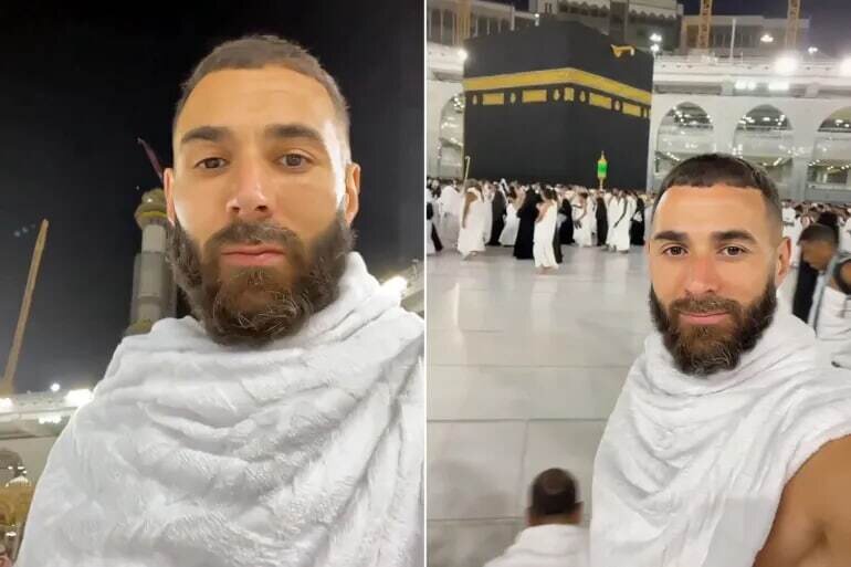 کریم بنزما باز هم راهی خانه خدا شد
