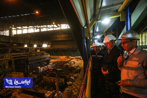 بازدید معاون رئیس‌جمهور و رئیس سازمان انرژی اتمی از تصفیه‌خانه پساب و خطوط تولید شرکت فولاد مبارکه