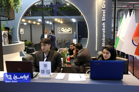 غرفه شرکت فولاد مبارکه در اولین روز از بیست و سومین نمایشگاه بین‌المللی تأسیسات تهران