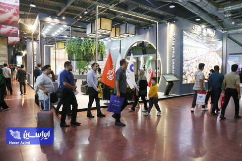 غرفه شرکت فولاد مبارکه در اولین روز از بیست و سومین نمایشگاه بین‌المللی تأسیسات تهران