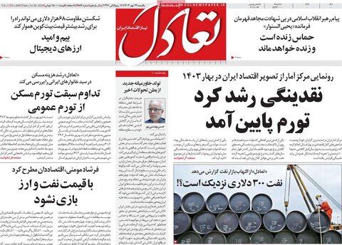 صفحه اول اقتصادی روزنامه های ایران یکشنبه ۲9 مهر