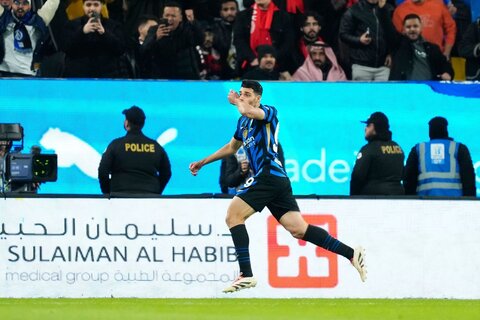 گل مهدی طارمی در دیدار اینتر - میلان؛ سوپرجام ایتالیا