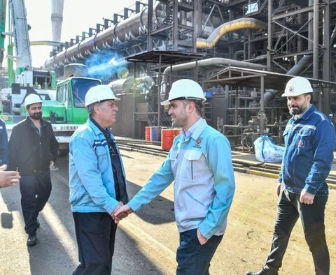 بازدید مدیرعامل شرکت آهن و فولاد ارفع از روند تعمیرات سالیانه واحد احیا مستقیم