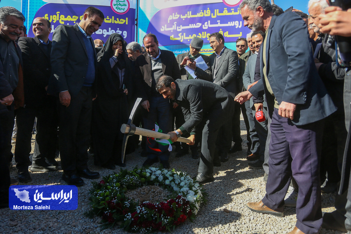 کلنگ زنی احداث جاده ورودی و شبکه انتقال فاضلاب روستا حسن آباد با سرمایه‌گذاری فولاد مبارکه