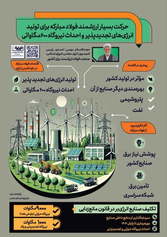 حرکت ارزشمند فولادمبارکه برای تولید انرژی‌های تجدید پذیر و احداث نیروگاه ۶۰۰ مگاواتی