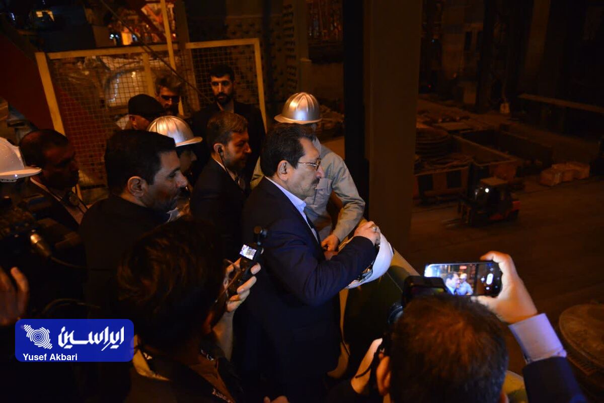‌ بازدید وزیر صمت از واحدهای آهن‌سازی و فولادسازی فولاد مبارکه