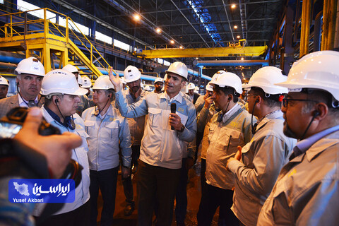 بازدید مدیرعامل گروه فولاد مبارکه از خطوط تولید شرکت فولاد و نورد سبا